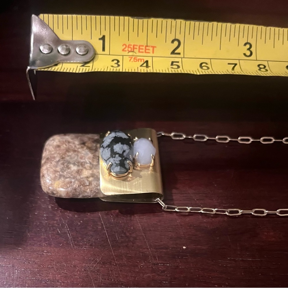 Anthropologie Gold and Stone Pendant Necklace - Picture 4 of 4